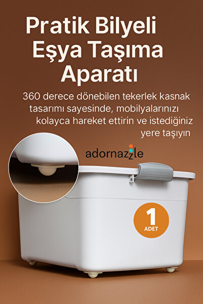adornazzle Pratik Bilyeli Eşya Taşıma Aparatı, Döner Tekerlekli, Ayak, Koltuk...