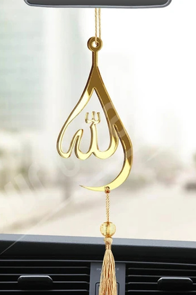 DfEventdesing Su Damlası Allah Yazılı Araba Süsü Pleksi Dikiz Aynası Süsü Gol...