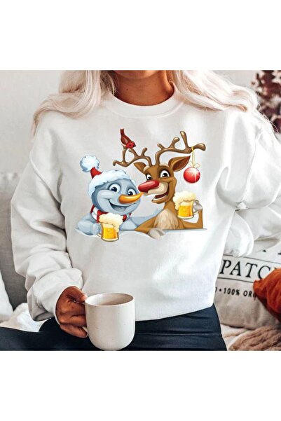 OEM White 100% Cotton Sweatshirt 'Happy'