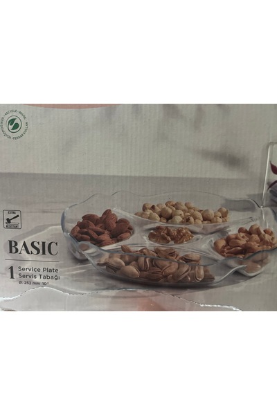 Coffee Bölmeli kahvaltı tabağı cam