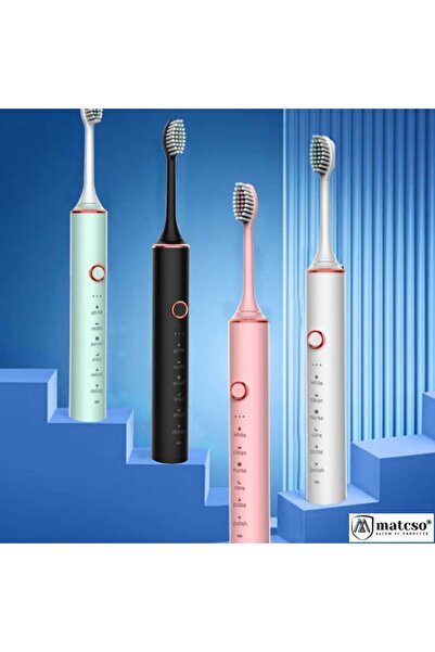 matcso by CSM 4U PRODUCTS® matcso MATCS-101 Electric Toothbrush, Sonic Technology, 4 Soft DuPont Heads, 1200mAh, IPX7, Black