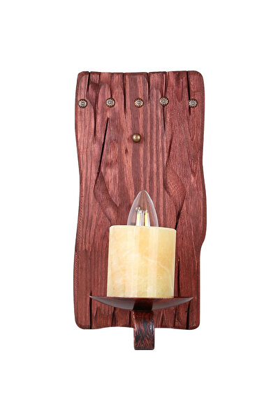 HAMER Classic wall light, heritage candle with wooden accents