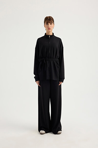 SEVİLEN Modal Suit with Waist Tie Detail