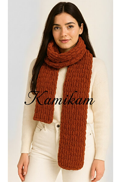 KAMİKAM Handmade Knitting, Soft, Men's and Women's Scarf, Alize Puffy 20/200 cm