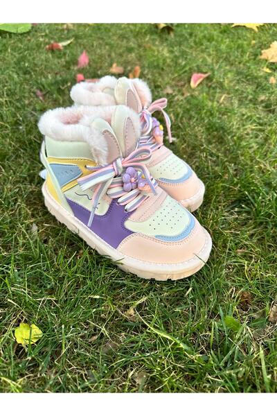 MARCOMEN Marcoki̇ds Girls' Boots with Rabbit Pattern and Fur Inside, Size 27-32