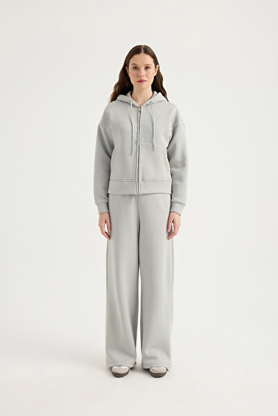 SEVİLEN Basic Fleece-Lined Zip Hoodie Set