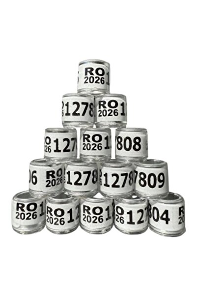 OEM Set of 100 Pigeon Rings 2026 RO, 8mm Aluminium, White