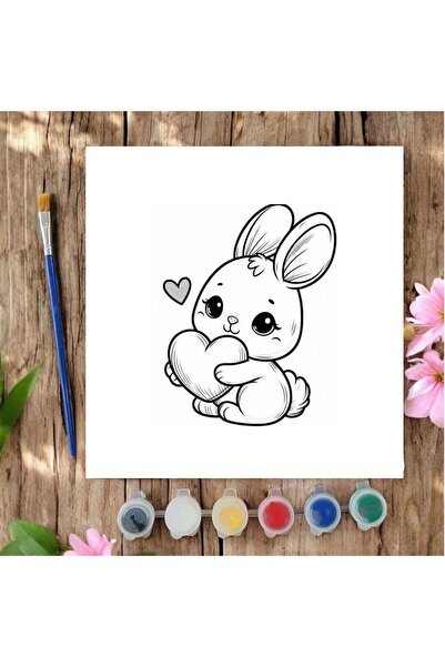 CHVE DESIGN 20x20 Tuval Boyama Seti Etkinlik Tavşan Boyama Seti
