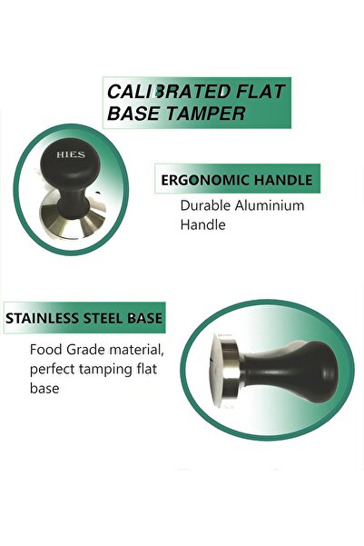 NO BRAND HIES 51mm Coffee Tamper — Food-grade Stainless Steel Flat Base, ABS Handle