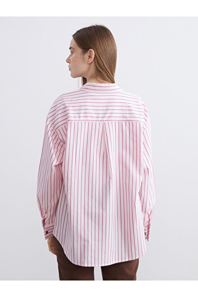 LC Waikiki Γυναικείο πουκάμισο ριγέ Oversize Poplin (W5)