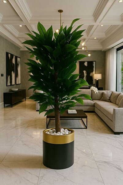 Altun Çiçekcilik Yapay Ceviz Ağacı 150 Cm Lüx Metal Saksı Ve Dolomit Taşı Dahil