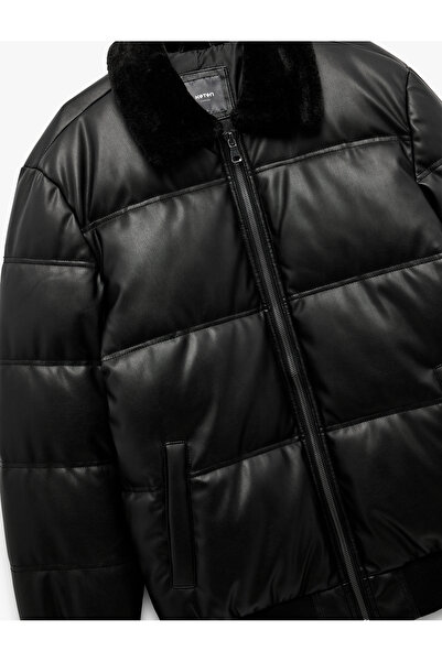 Koton Χειμερινό πουπουλένιο παλτό με λεπτομέρεια τσέπης και φερμουάρ στο γιακά