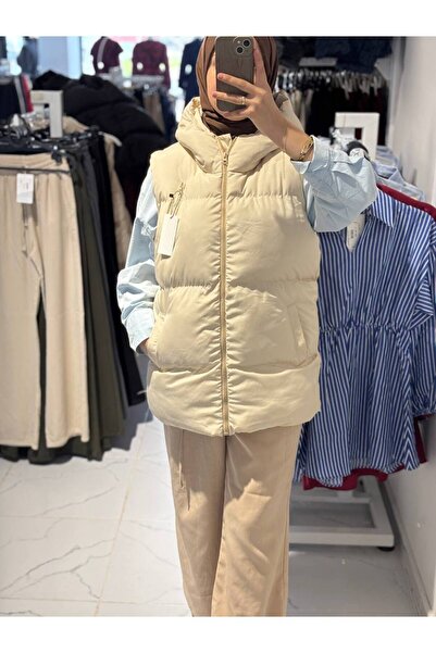 Butik Kadın Kapüşonlu şişme yelek