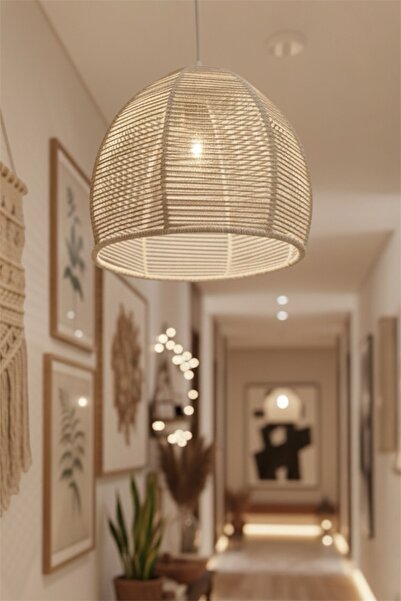 afralya home Pinterest Tarzı Tekli Sarkıt Beyaz Modern Dokulu Özel Tasarım İskandinav & Bohem Tekli Avize