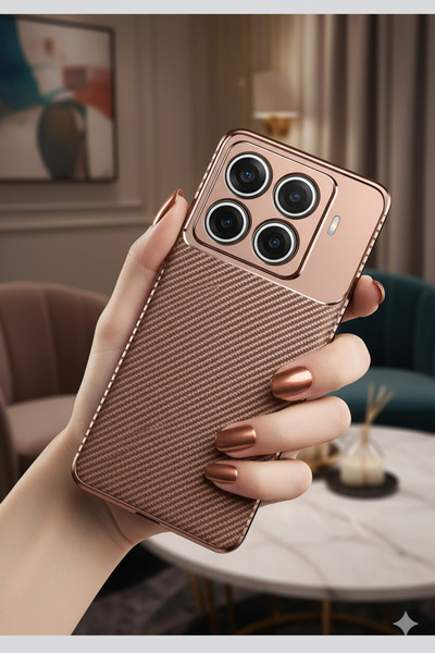 Hatreds Xiaomi Mi 15T Pro Uyumlu Karbon Desenli İnce Darbe Emici Şık Telefon Kılıfı – Ultra Hafif Koruma