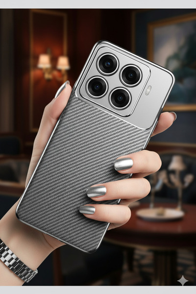 Hatreds Xiaomi Mi 15T Pro Uyumlu Karbon Desenli İnce Darbe Emici Şık Telefon Kılıfı – Ultra Hafif Koruma