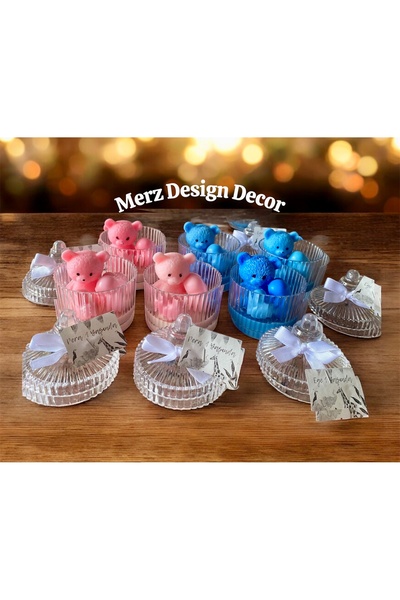 Merz Design Decor Mika Kutuda Ayıcık Düğün Nişan Söz Nikah Bebek Doğum Babysh...