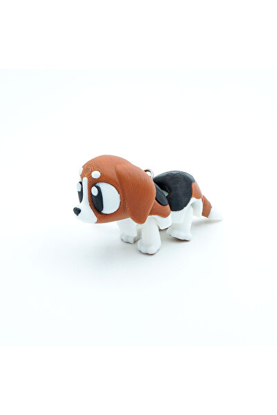 OEM Beagle Keychain, Articulated Figurine, 3D, Flexi Keychain for Backpack, Bag or Keys
