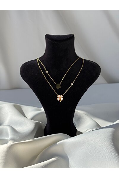 NB STEELORA قلادة فولاذية ذهبية