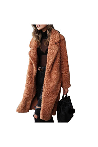 Unbranded/Generic Long Women's Faux Fur Plush Teddy Winter Coat