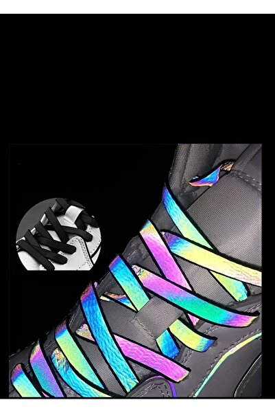cicish Karanlıkta Parlayan Ayakkabı Bağcıkları Holografik Renk Değiştiren Sne...