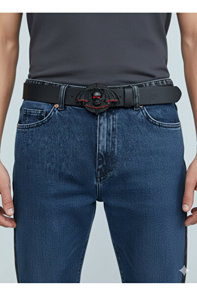 Aksabeltchokers centură de stil metalist cu cataramă neagră de cowboy