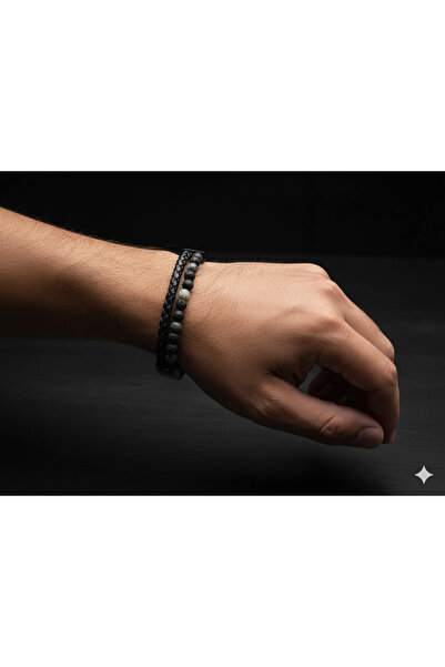 Z&T ACCESORIES سوار من الحجر والجلد بتصميم بسيط