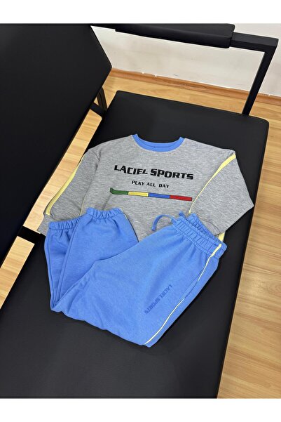 Magu Unisex Children's Cotton Gray Sports Printed Sweatshirt – Comfortable Fit, Soft Texture