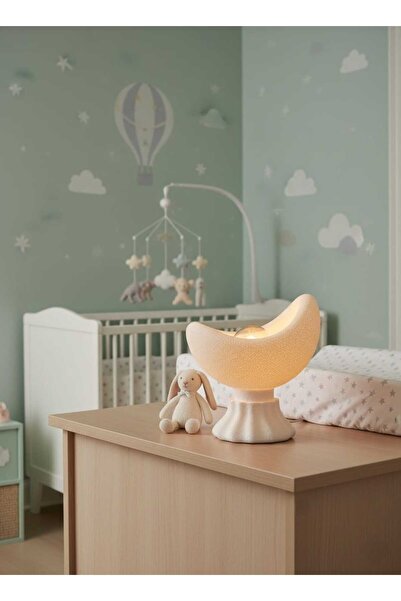 Dropcek eticaret Decorative Modern Rustic Table Lamp Warm Light Bedside Lampshade Led Night Light (Lamp Gift)