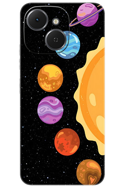 TECNO Spark 40C (KM4n) Uyumlu Kılıf Desen Baskılı Silikon Gezegenler Tasarım STK:685 CP-EZmPZzh