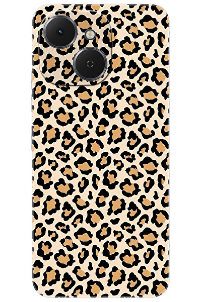 TECNO Spark 40C (KM4n) Uyumlu Kılıf Desen Baskılı Silikon Leopar Desen STK:743 CP-VLhU4wN