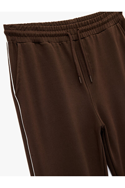 Koton Cotton Piping Detail Pocket Detailed Waist Tie-Up Sweatpants