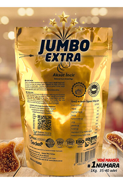 mehmet aksüt aksüt group JUMBO EXTRA 1 Numara Kuru İncir – 900g Gold Doypack