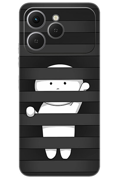 TECNO Spark 40 4G (KM5n) Uyumlu Kılıf Desen Baskılı Silikon Saklanan Karakter STK:665 CP-rDNClJ0