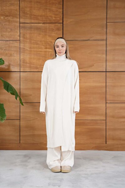 REDMİNA fashion Modern Asymmetrical Cut Three-Piece Knitwear Set