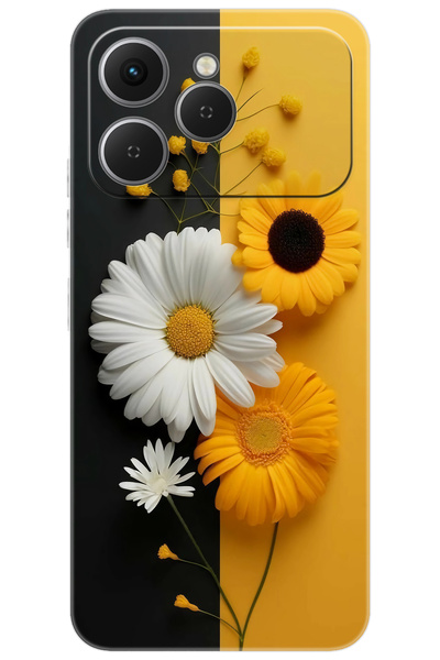 TECNO Spark 40 4G (KM5n) Uyumlu Kılıf Desen Baskılı Silikon Papatya Serisi STK:737 CP-VlVwbmE