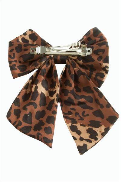 makay Leopard Patterned Bow Automatic Buckle 14 cm