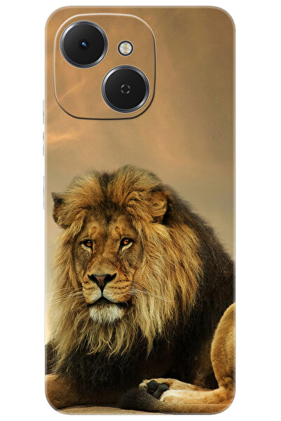 TECNO Spark 40C (KM4n) Uyumlu Kılıf Desen Baskılı Silikon Kral Aslan STK:207 CP-nA3RJSv