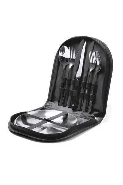 ROLY Stainless steel cutlery and plates set