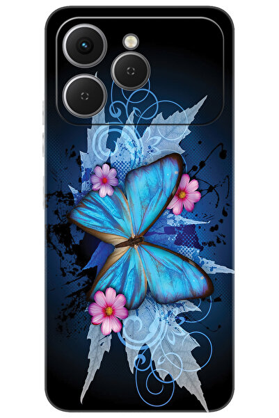 TECNO Spark 40 4G (KM5n) Uyumlu Kılıf Desen Baskılı Silikon Kelebek Resim STK:550 CP-U4R2AYK