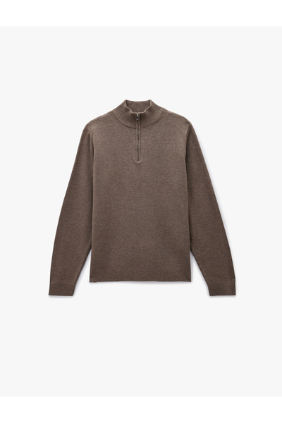 Koton Long Sleeve Regular Fit Basic Half Zip Knit Sweater