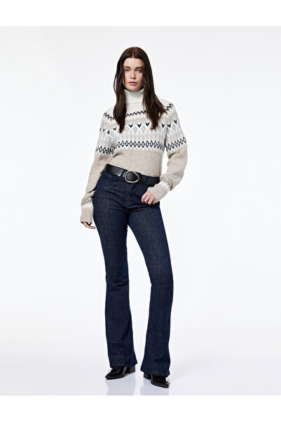 Koton X Şahika Ercümen - Long Sleeve Turtleneck Patterned Knitted Sweater