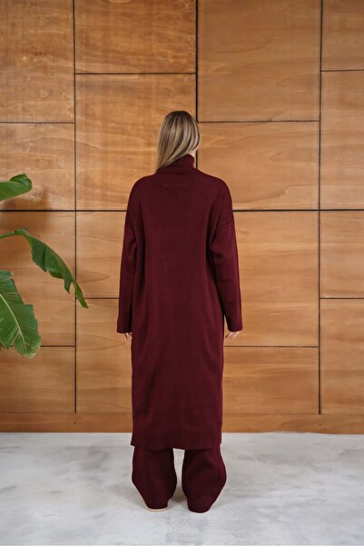 REDMİNA fashion Modern Asymmetrical Cut Three-Piece Knitwear Set