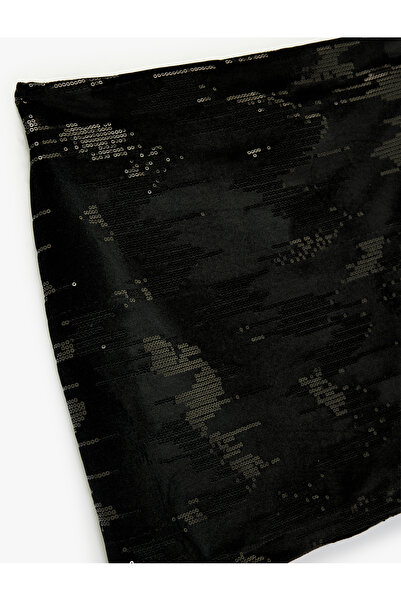 Koton Slim Fit Sequined Evening Dress Mini Skirt