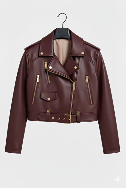 VESİBELLA جاكيت جلد نسائي 100% جلد طبيعي