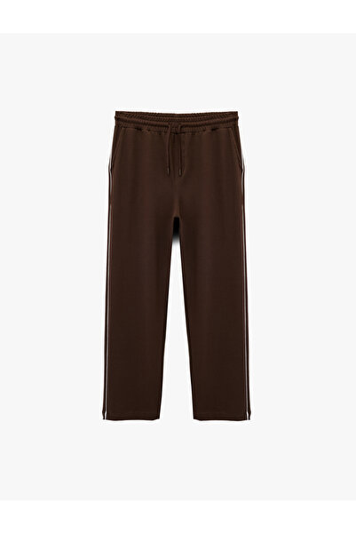 Koton Cotton Piping Detail Pocket Detailed Waist Tie-Up Sweatpants