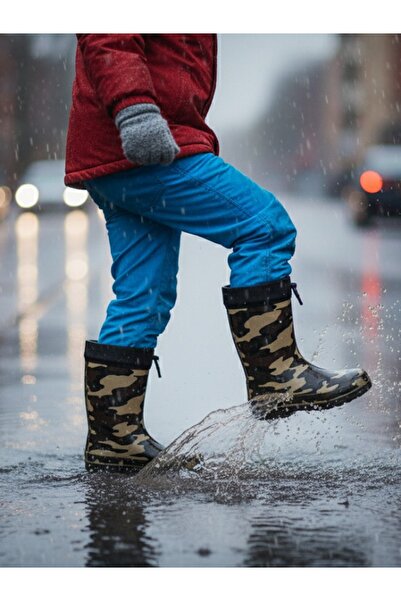 casso Unisex Camouflage Boys Plastic Never Waterproof Rain Boots