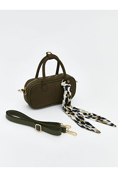 LC Waikiki Lcw Accessories Women's Shoulder Bag with Scarf Detail and Suede Look