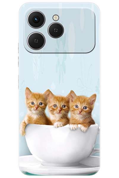 TECNO Spark 40 4G (KM5n) Uyumlu Kılıf Desen Baskılı Silikon Yavru Kediler STK:194 CP-K57tXv3