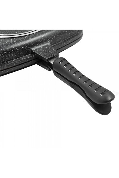 Samus TOL3232-GC TOLEDO LINE double grill pan, rectangular, cast aluminum, 32 x 25 x 7 cm, Black